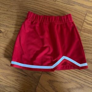 Augusta Sportswear Girls Red Athletic Skirt White Trim Cheerleading Cheer Small